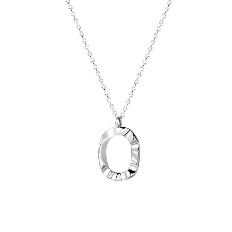 S999 Sterling Silver Irregular Oval Necklace Geometric Temperament Light Luxury Clavicle Chain Exquisite Trendy Niche Sense