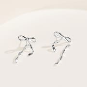 S925 sterling silver bow earrings fashion design for women