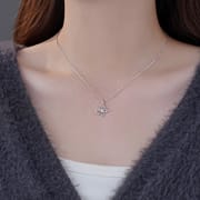 Po S999 Foot Silver Hollow Butterfly Necklace Niche Design Sweet and Elegant Mori High-grade Clavicle Chain for Hair