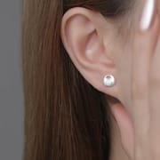 Po S999 Foot Silver New Chinese-style Fufu Bag Earrings Women's Light Luxury High-end Sense Niche Literary National Style Earrings