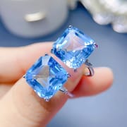 Simple small fresh 925 silver set Asche natural Topaz ring ladies live ring tremolo supply