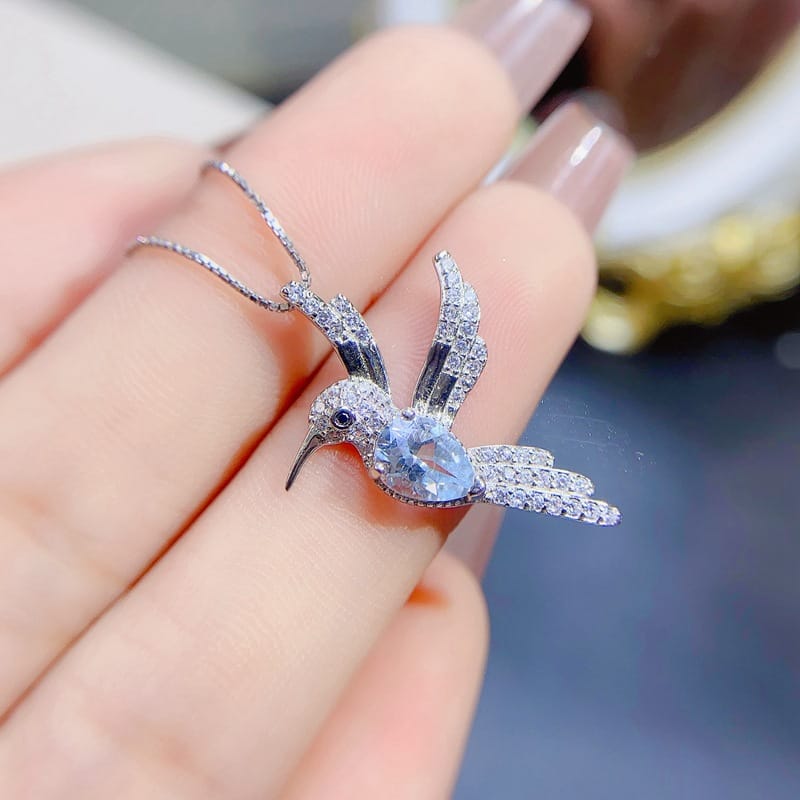 New natural topaz pendant 5*7mm water drop Topa pendant necklace 925 silver wholesale Live