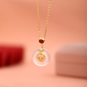 Po S999 Foot Silver Zodiac Necklace Red Birth Year Fortune Safe Simple Clavicle Chain Gift Giving