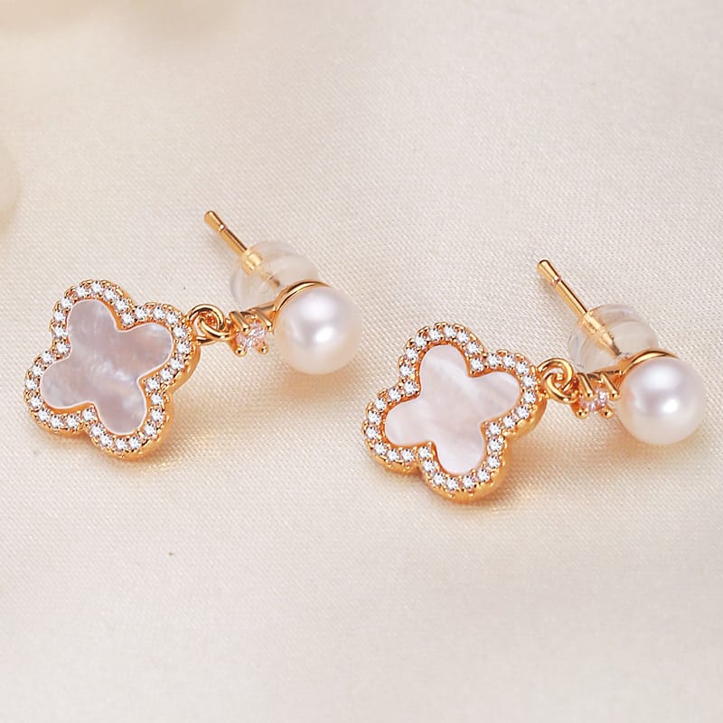 Freshwater Pearl Earrings s925 Silver Needle Fritillaria Earrings Advanced Sense to Send Girlfriends