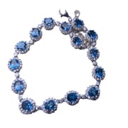 Natural London Blue Topaz bracelet 4 * 5mm fashion bracelet 925 silver London lantopa women's bracelet