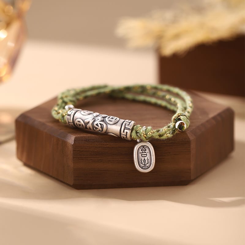 Po S999 Artistic Peace and Joy Hand Rope Retro Daily All-match Design Sense Niche Simple Hand Decoration
