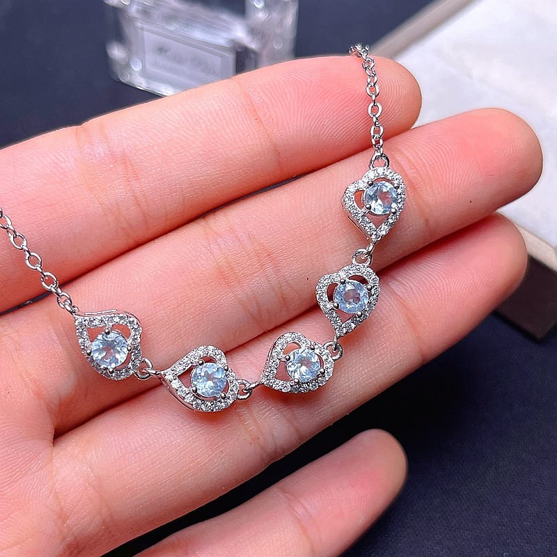 Natural Topaz 925 silver inlaid natural Topaz bracelet fire color good manufacturers do goods a generation of hair