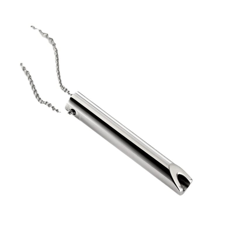 Amazon Titanium Steel Whistle Meditation Mindfulness Breathing Decompression Anxiety Yoga Stainless Steel Pendant Necklace in stock Wholesale