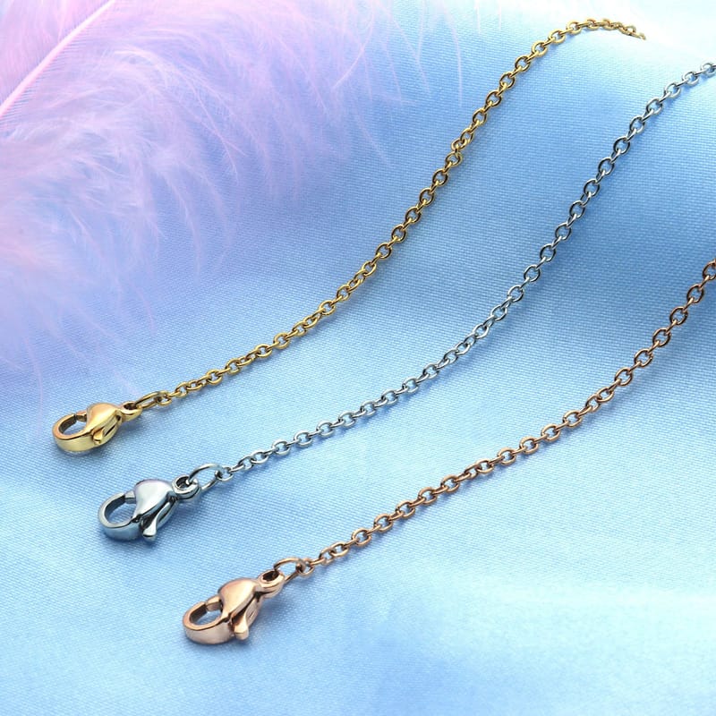 Stainless steel flat cross chain clavicle necklace men and women all-match vacuum plating necklace