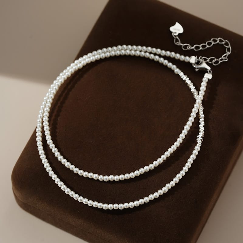 S999 Pure Silver Broken Silver Pearl Necklace Light Luxury Noble Exquisite Temperament Unique Design All-match Necklace Chain