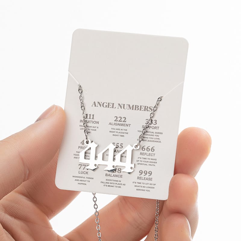 2024 Women's New Arrival Angel Lucky Numbers Pendant Necklace Fashion 000-999 Stainless Steel Vintage Necklace