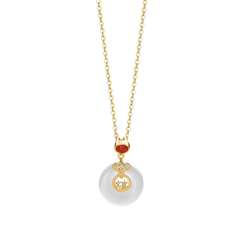 Po S999 Foot Silver Zodiac Necklace Red Birth Year Fortune Safe Simple Clavicle Chain Gift Giving