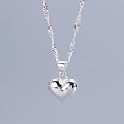 European and American Cross-border S925 Sterling Silver Love Chain Necklace Women's High-end Fashionable All-match Heart-shaped First Jewelry