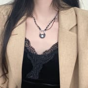 Cross zircon non-fading titanium steel necklace men's all-match high-end sense Cuban chain personality niche neck chain necklace