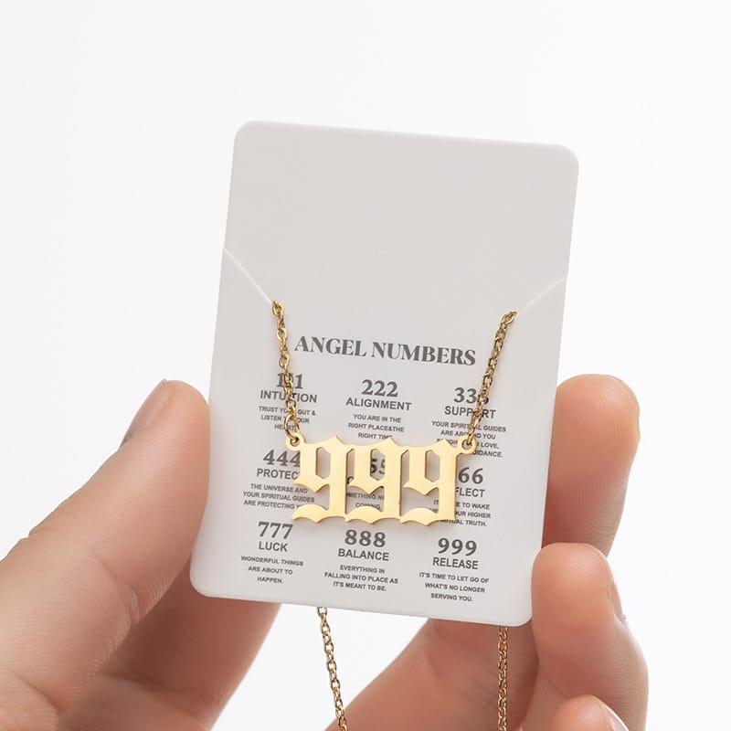 2024 Women's New Arrival Angel Lucky Numbers Pendant Necklace Fashion 000-999 Stainless Steel Vintage Necklace