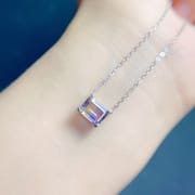 Amethyst necklace 925 silver inlaid amethyst pendant ladies pendant gift manufacturers do goods a generation of hair