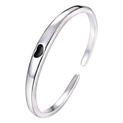 Po S999 Sterling Silver Love Ring Sweet Girly Heart-shaped Ring Opening Adjustment Simple Design Silver Jewelry