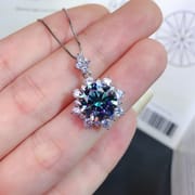 Japanese and Korean fresh 5 karat US imported basketball color diamond pendant women's 925 silver with black card