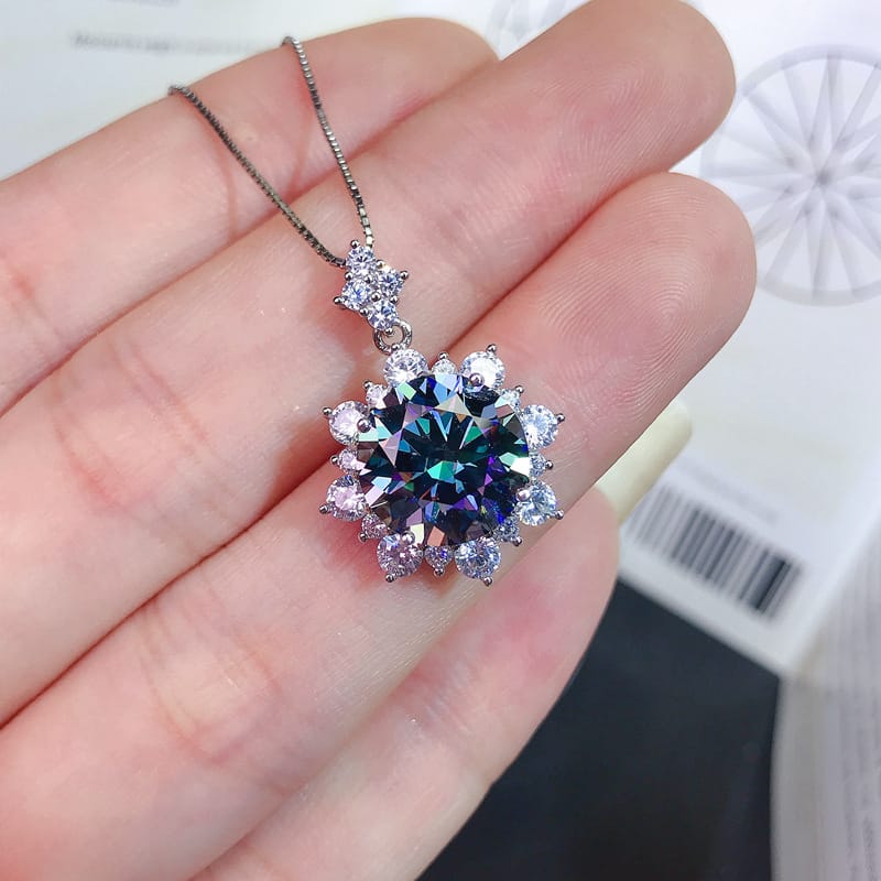 5 karat US mossan diamond pendant women's 925 silver 
