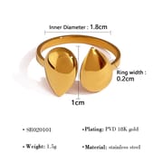 Titanium steel ring 18K gold non-fading women's light luxury high-end European and American stainless steel lava open ring hand jewelry
