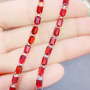 Natural garnet bracelet girls bracelet 925 silver 4 * 6mm garnet bracelet gift colorful treasure wholesale