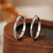 Po S999 silver nail sand smooth ring personality fashion niche design simple fresh open ring generation hair