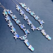 Fashion natural opal necklace Ladies 4*6mm Opal clavicle necklace luxury light luxury color treasure wholesale