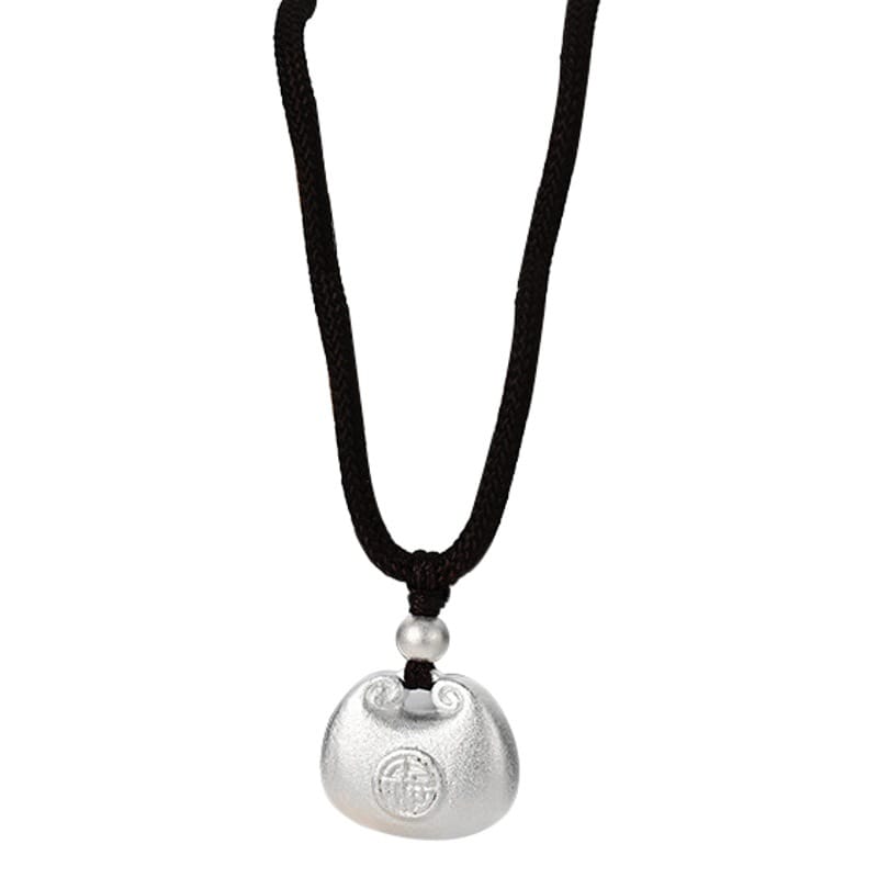 S999 pure silver National style fat blessing pendant necklace light luxury high-grade sense national fashion ethnic style neck jewelry hot