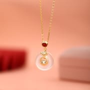 Po S999 Foot Silver Zodiac Necklace Red Birth Year Fortune Safe Simple Clavicle Chain Gift Giving
