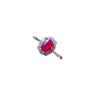 Fresh and fashionable natural burning Ruby female ring 925 silver open mouth 4 * 6mm beauty ring Live supply