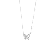 Po S999 Silver High-grade Butterfly Necklace Women's Niche Simple Elegant Instagram Style Light Luxury Clavicle Chain for Hair
