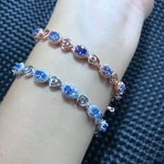 Natural stone bracelet 925 sterling silver inlaid 4A quality real photo beautiful