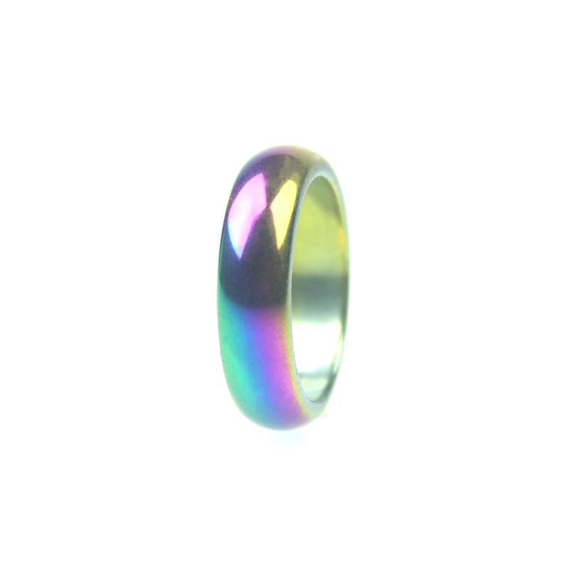 Amazon wish Cross-border Blackstone Ring Non-magnetic Arc Flat Ring Wide Ring European and American Simple Men's and Women's Ring