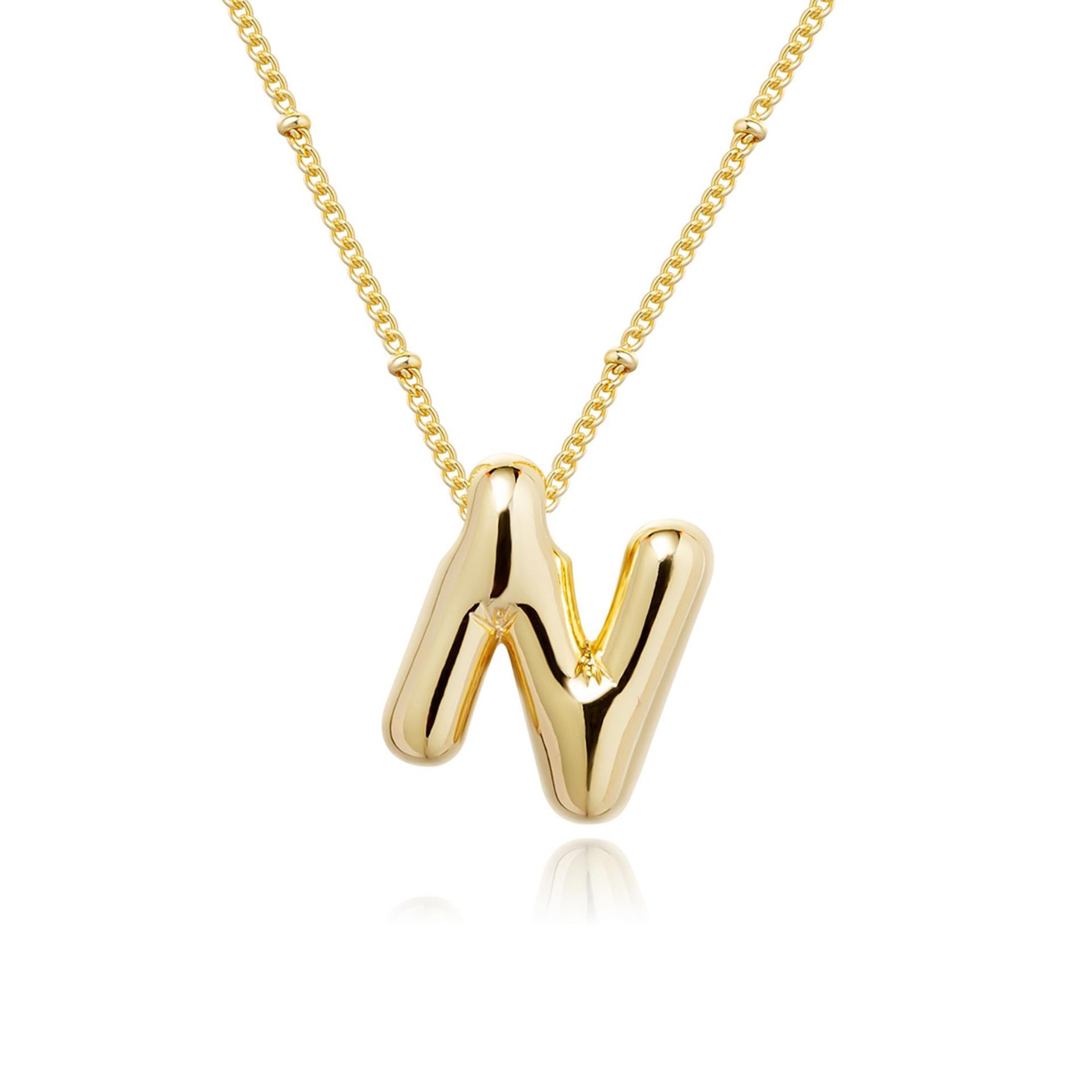 Hot Balloon Glow Letter Necklace Chubby Pendant Fashion Simple Clavicle Chain
