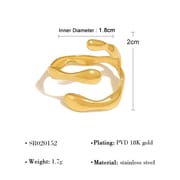 Titanium steel ring 18K gold non-fading women's light luxury high-end European and American stainless steel lava open ring hand jewelry