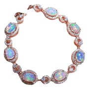 Natural opal bracelet wholesale 925 silver inlaid fashion round drill live for 5*7mm