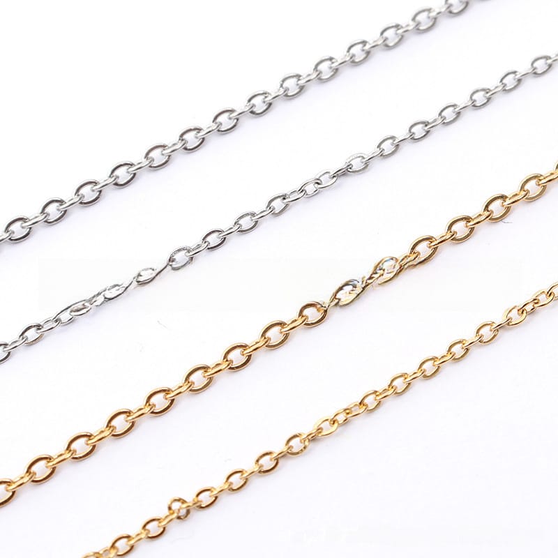 Factory wholesale stainless steel Korean version of simple flat cross chain clavicle necklace men and women all-match vacuum plating necklace