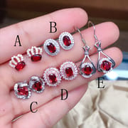 New low price 925 silver detection mall Garnet ladies earrings