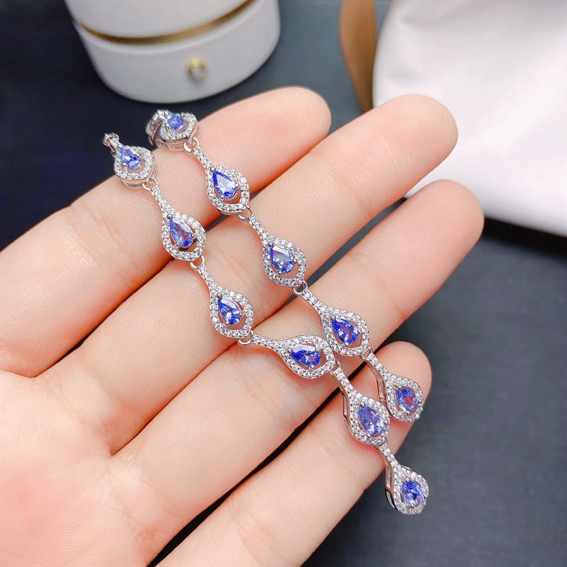 Fresh fashion natural rose stone evening necklace 925 silver inlaid rose stone women's clavicle necklace wholesale