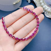 Natural magnesium aluminum garnet bracelet women 925 silver 4 * 6mm garnet bracelet gift colorful treasure wholesale