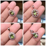1 karat style 925 silver natural olivine necklace pendant wholesale