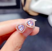New lavender amethyst earrings 925 silver inlaid wholesale factory good work manufacturing ladies earrings
