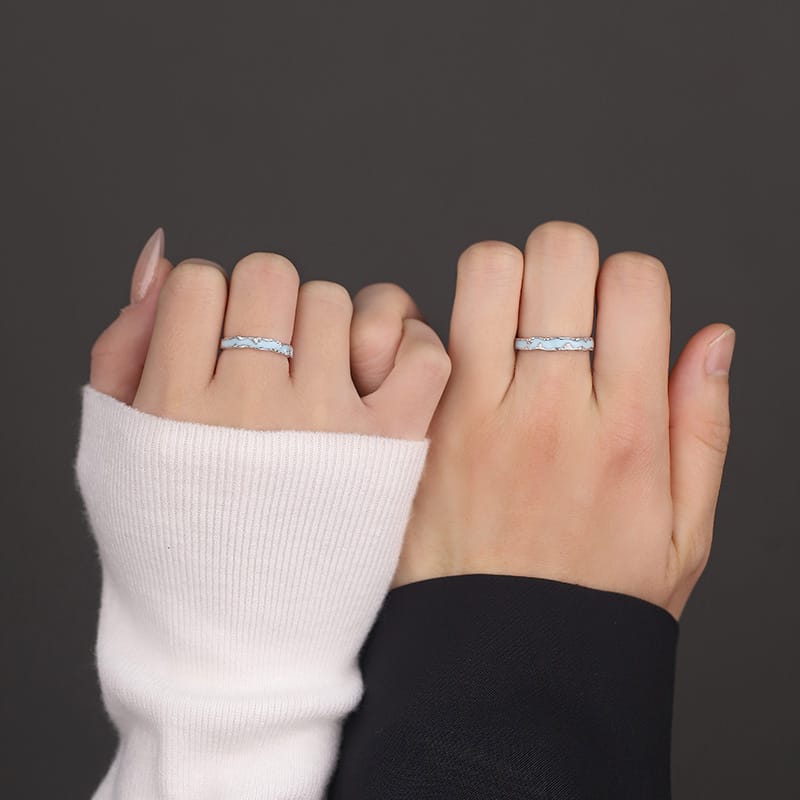 Original Po S999 Silver Galaxy Couple's Unique Design Sense of Artistic Temperament