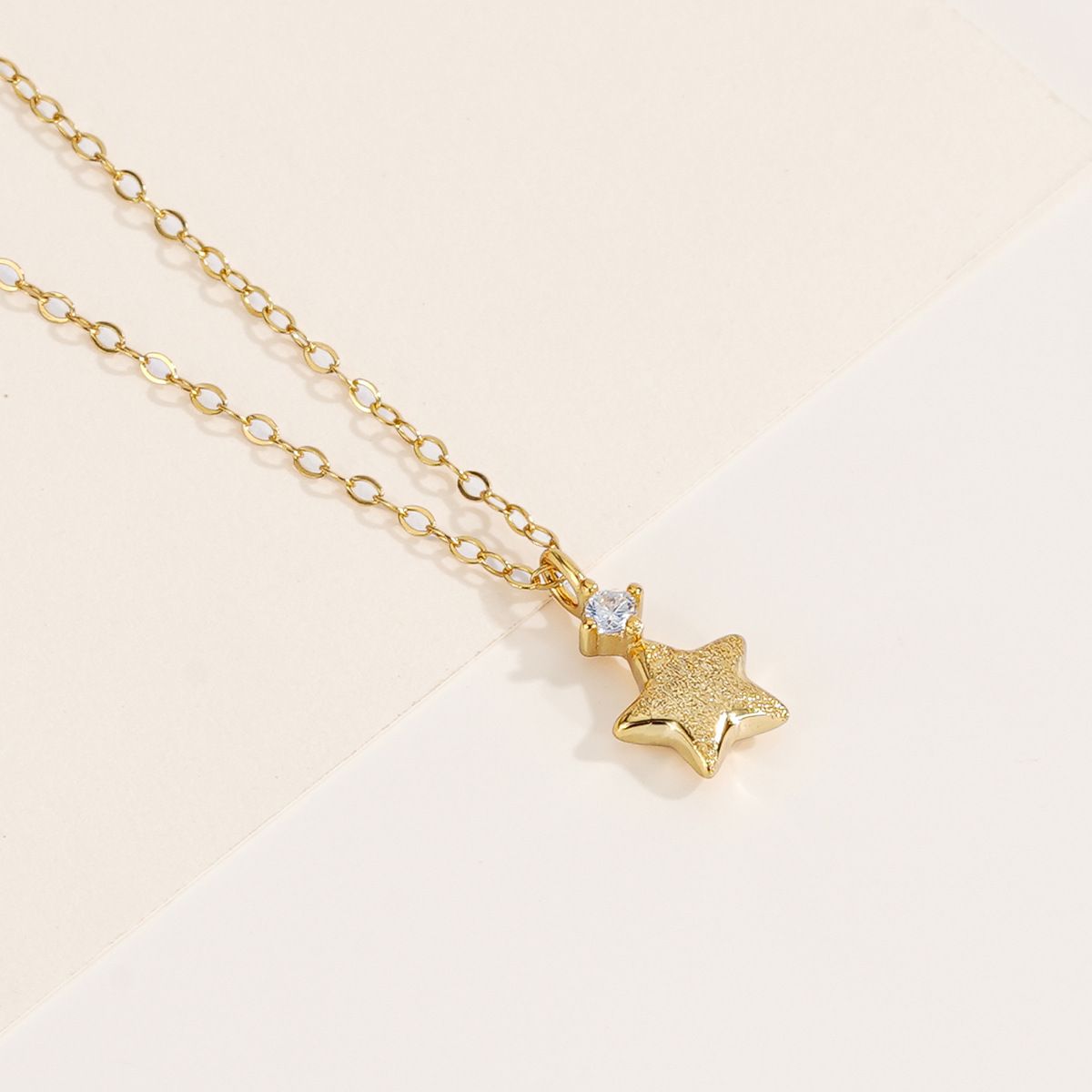 European and American Cross-border Flash Zirconium Brushed Star Necklace Female S925 Sterling Silver Niche Simple Design Clavicle Chain