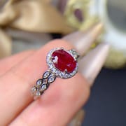 Old burn natural ruby 5*7mm ring live 925 silver fashion female ring trembles live supply batch