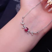 Natural ruby necklace 925 silver clavicle chain new wholesale peer to cost-effective