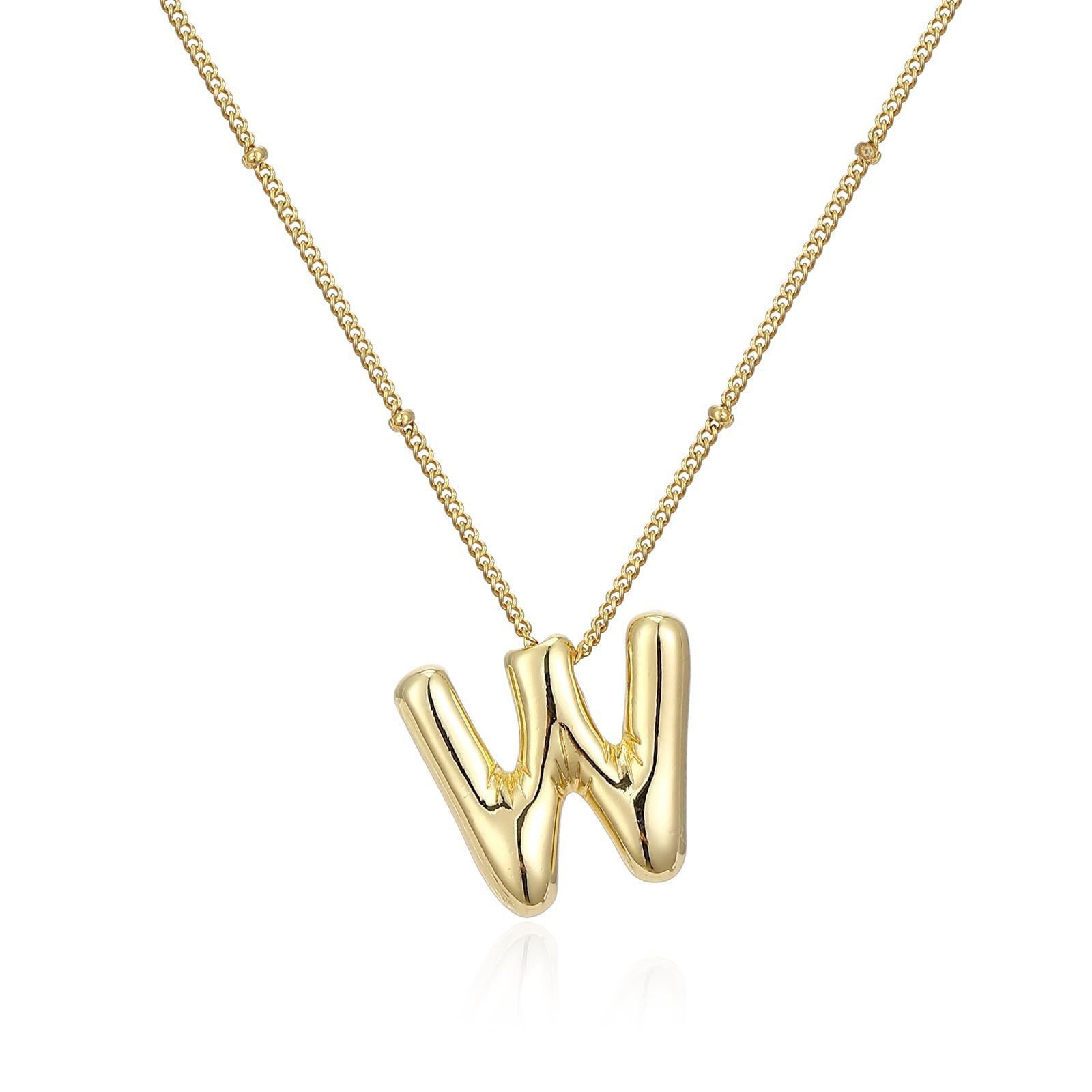 Hot Balloon Glow Letter Necklace Chubby Pendant Fashion Simple Clavicle Chain