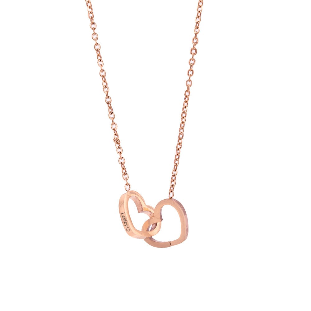 European and American simple stainless steel 18K gold vacuum plating rose gold O-chain love lettering necklace girlfriends gift