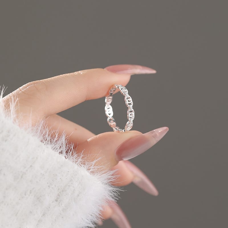 Po S999 Foot Silver Cross Hollow Ring Fashion Personality Simple Korean Style Elegant Design Geometric Bracelet Hair