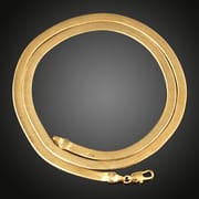Cross-border e-commerce supply flat snake chain 18K gold-plated blade snake bone chain men's and women's retro necklace copper jewelry